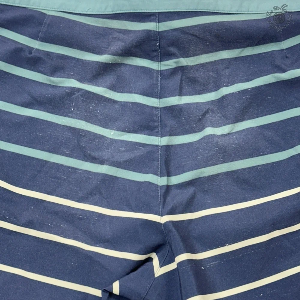 Patagonia‎ Men's Board Shorts 34 Navy Striped Drawstring Surf Swim *READ*